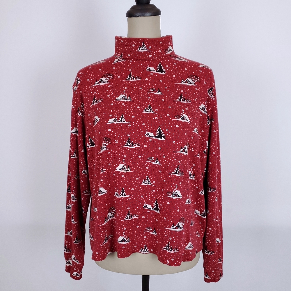 Vintage Christmas Turtleneck Top